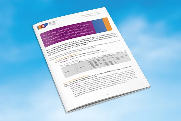 IOGP response to public consultation on legislation to measure and mitigate methane emissions in the energy sector