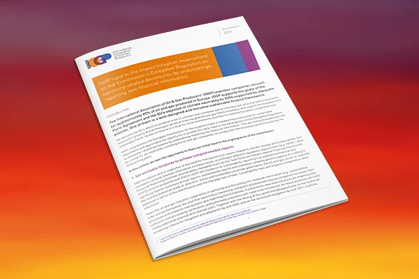 IOGP input to the IIA on the EC’s Delegated Regulation on taxonomy-related disclosures by undertakings reporting non-financial information