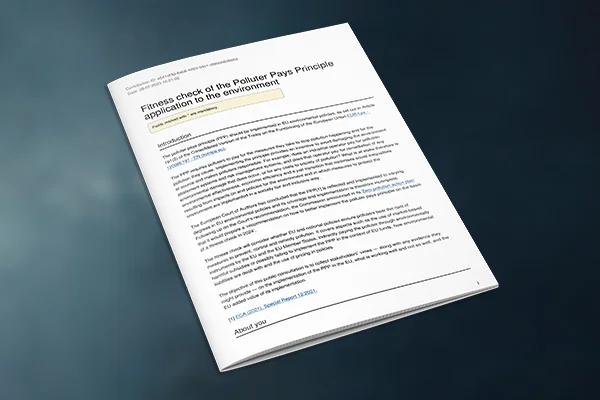 IOGP response to consultation on the evaluation of the ‘Polluters pays principle’.