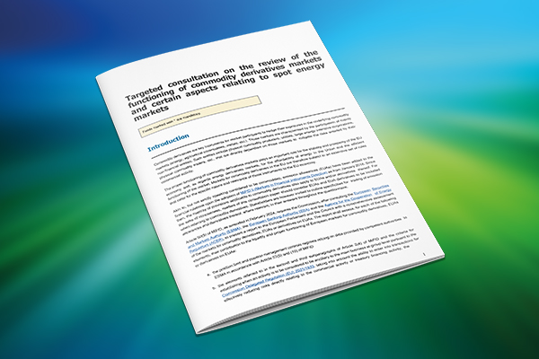 Response to the EU Consultation on Commodity Derivatives and Energy Spot Markets