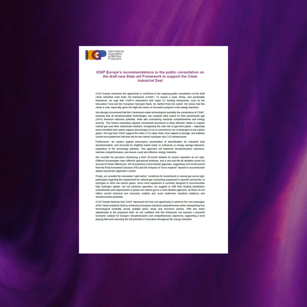 Response to the European Commission’s consultation on the draft Clean Industrial Deal State Aid Framework (CISAF)