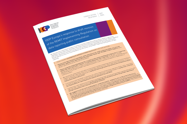 IOGP Europe’s response to draft revision of the REMIT Implementing Regulation on data reporting public consultation